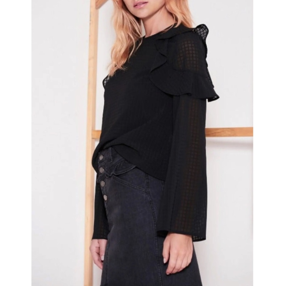 THE FIFTH Window Pane Ruffle Top - Picture 2 of 9